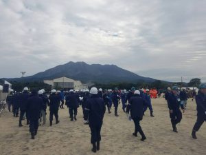 桜島避難訓練